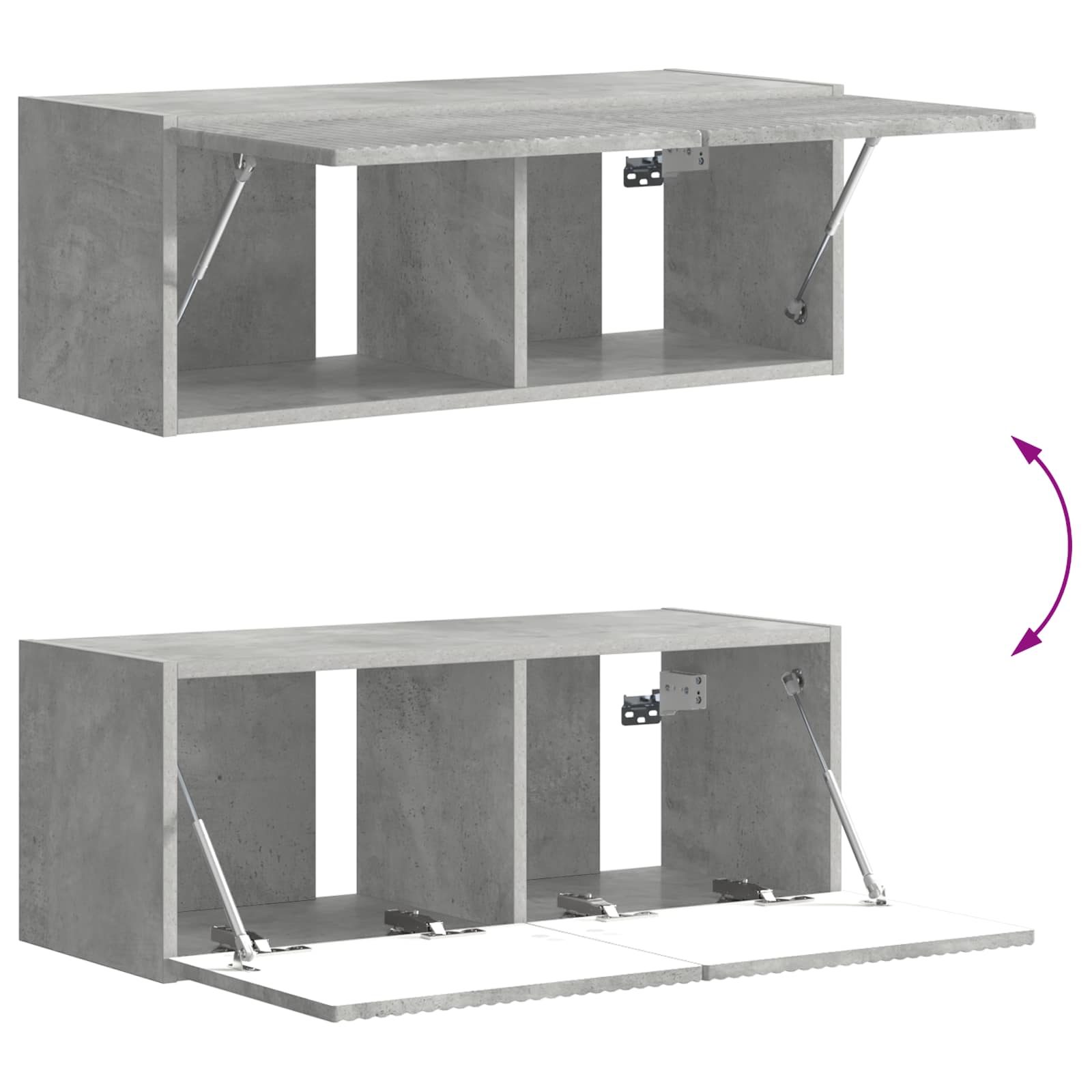 TV-Schrankset Wandmontiert 6 pcs Beton Grau Holzwerkstoff