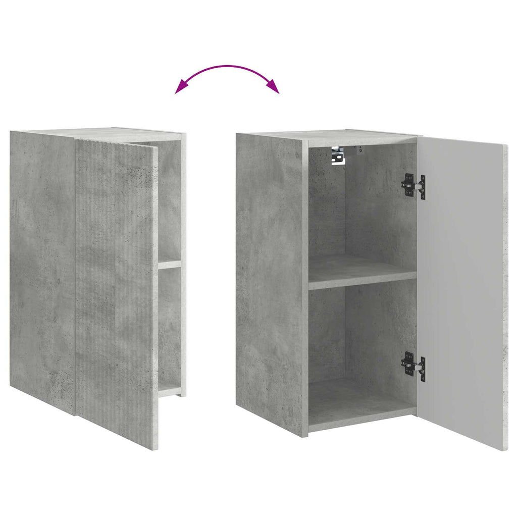 TV-Schrankset Wandmontiert 6 pcs Beton Grau Holzwerkstoff
