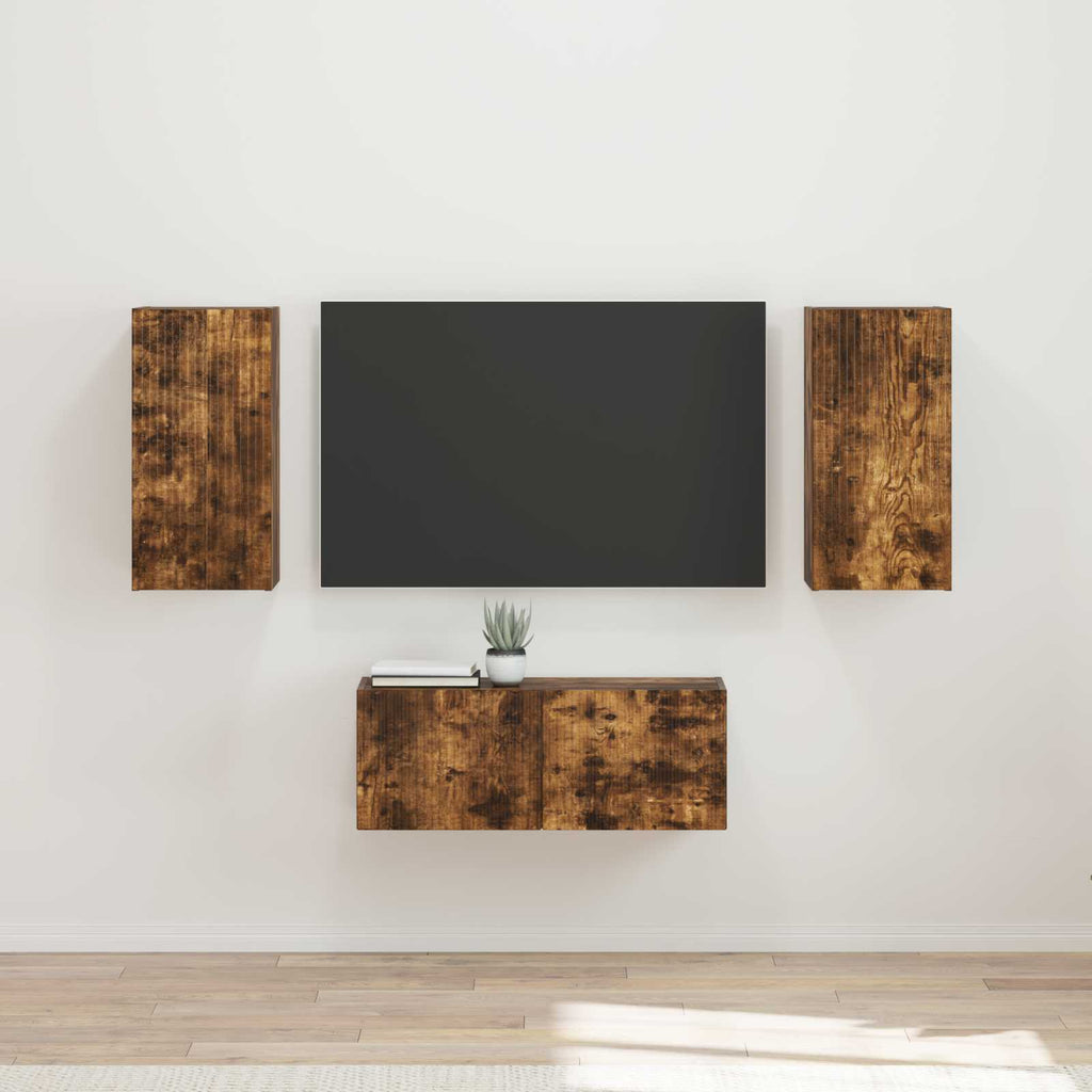 TV-Schrankset 6 pcs Geräucherte Eiche Holzwerkstoff
