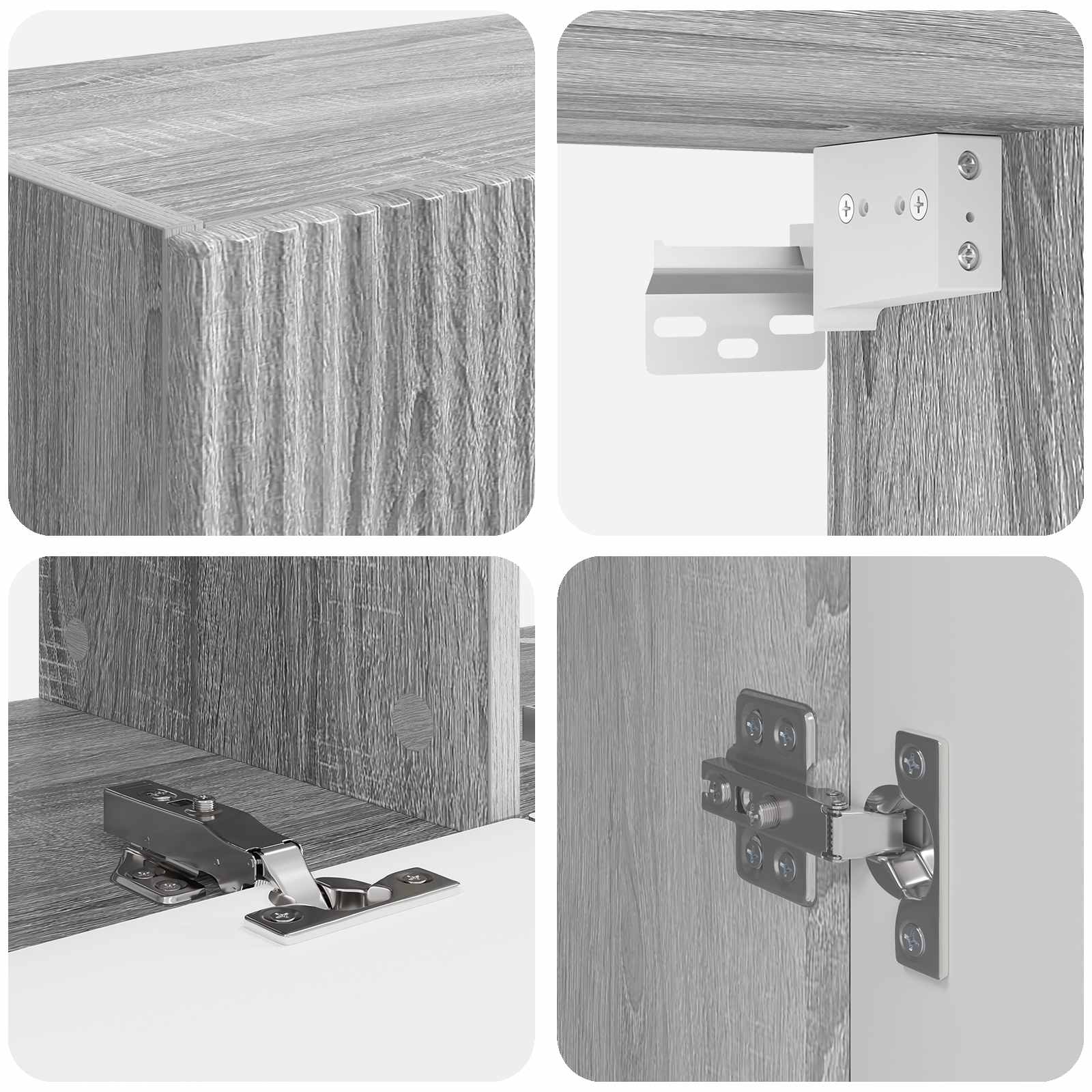 TV-Schrankset Wandmontiert 6 pcs Graues Sonoma Holzwerkstoff
