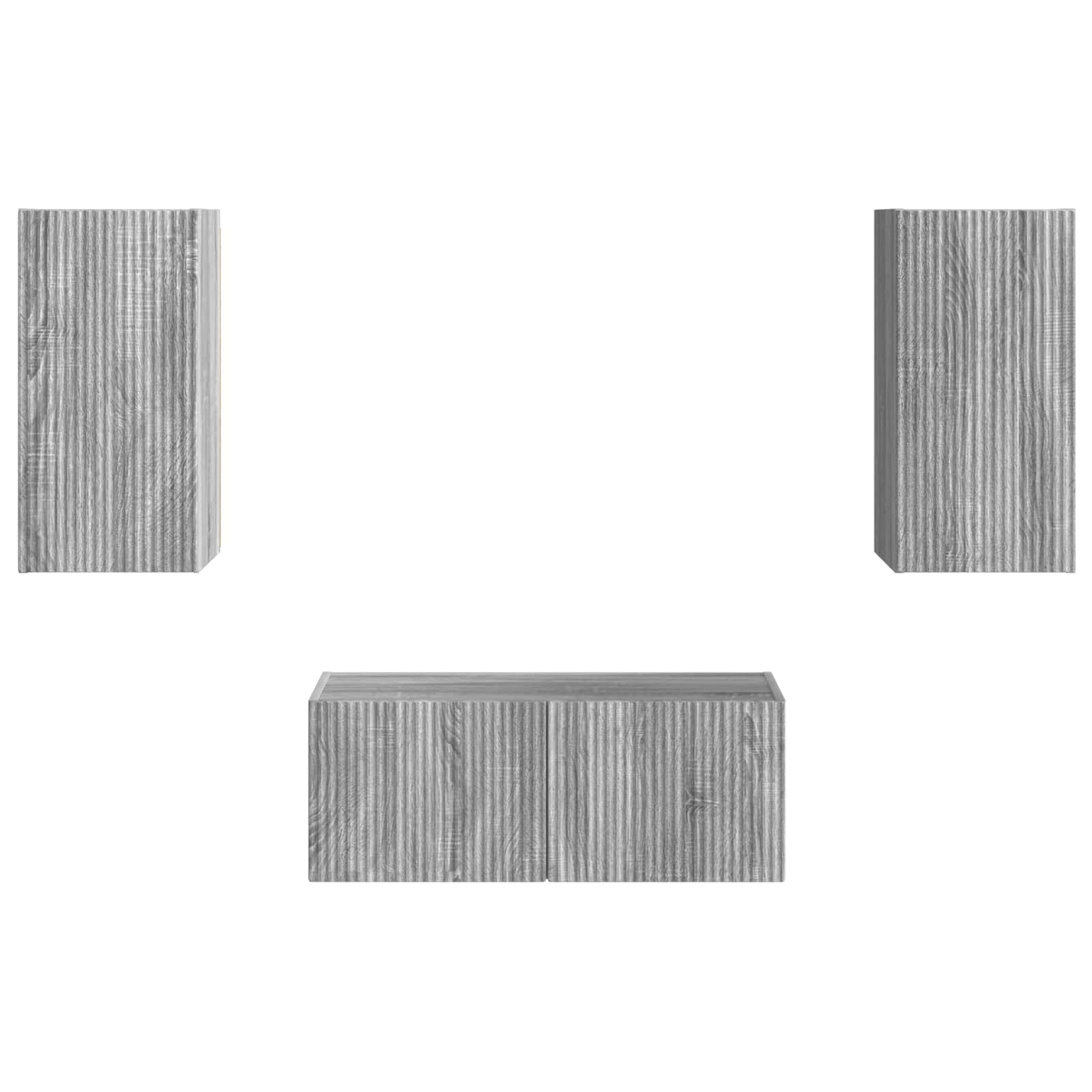 TV-Schrankset Wandmontiert 6 pcs Graues Sonoma Holzwerkstoff