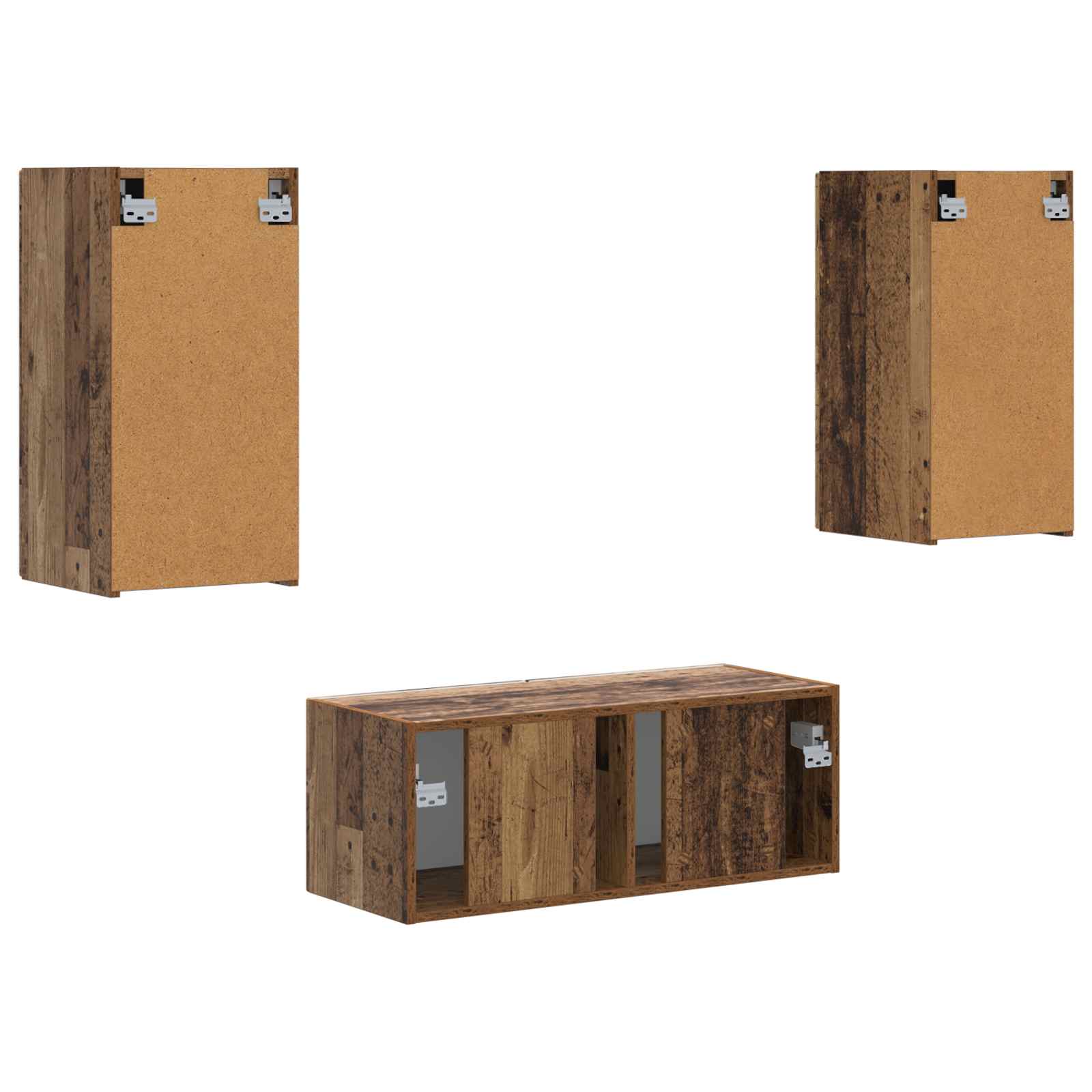 TV-Schrankset Wandmontiert 6 pcs Altholz Holzwerkstoff