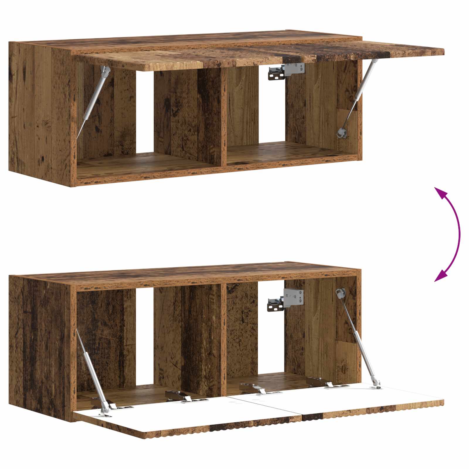 TV-Schrankset Wandmontiert 6 pcs Altholz Holzwerkstoff