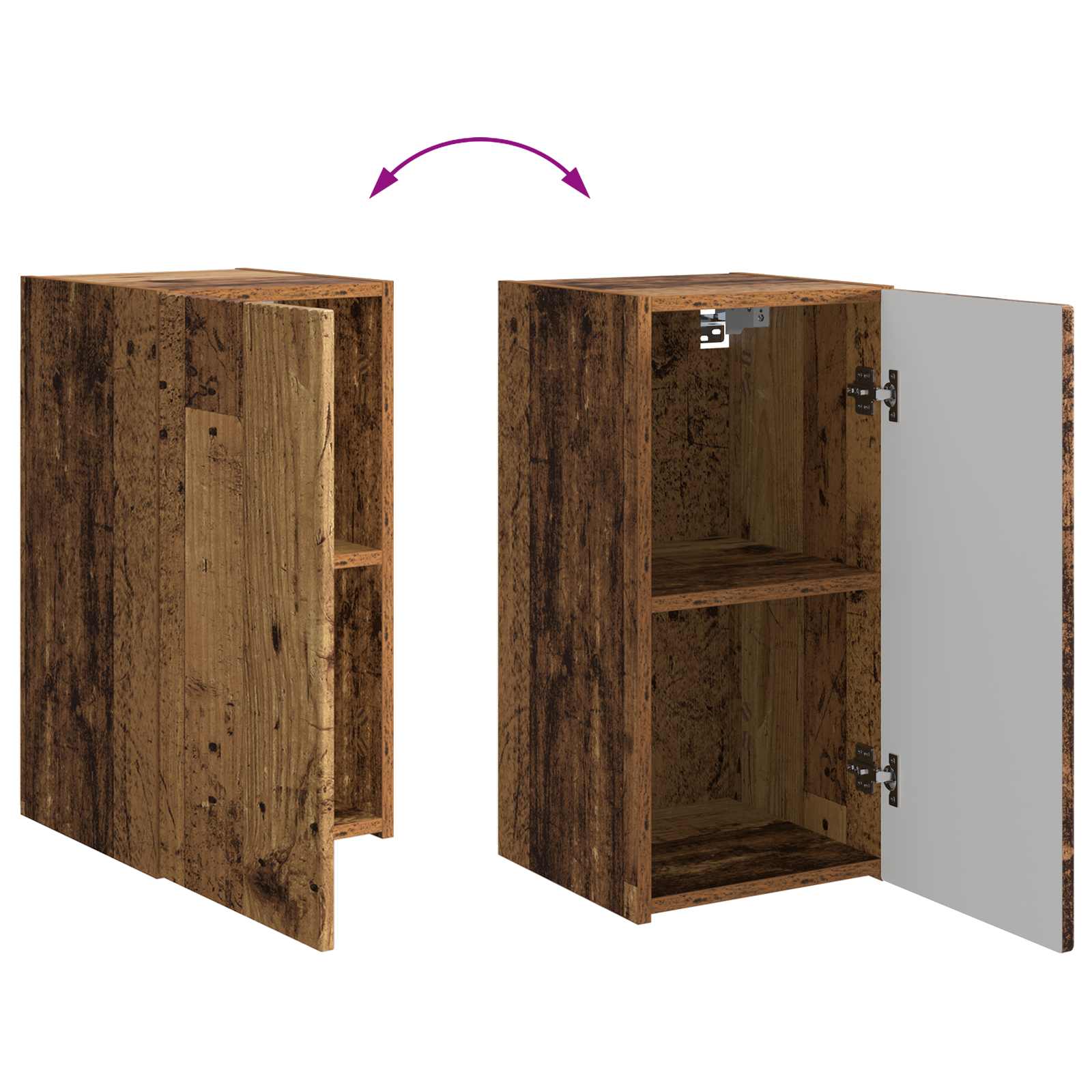 TV-Schrankset Wandmontiert 6 pcs Altholz Holzwerkstoff