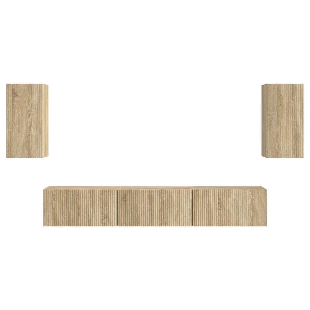 TV-Schrankset Wandmontiert 5 pcs Sonoma-Eiche Holzwerkstoff