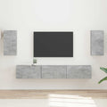 TV-Schrankset Wandmontiert 5 pcs Beton Grau Holzwerkstoff