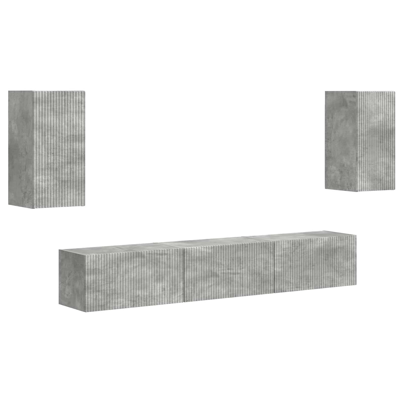 TV-Schrankset Wandmontiert 5 pcs Beton Grau Holzwerkstoff