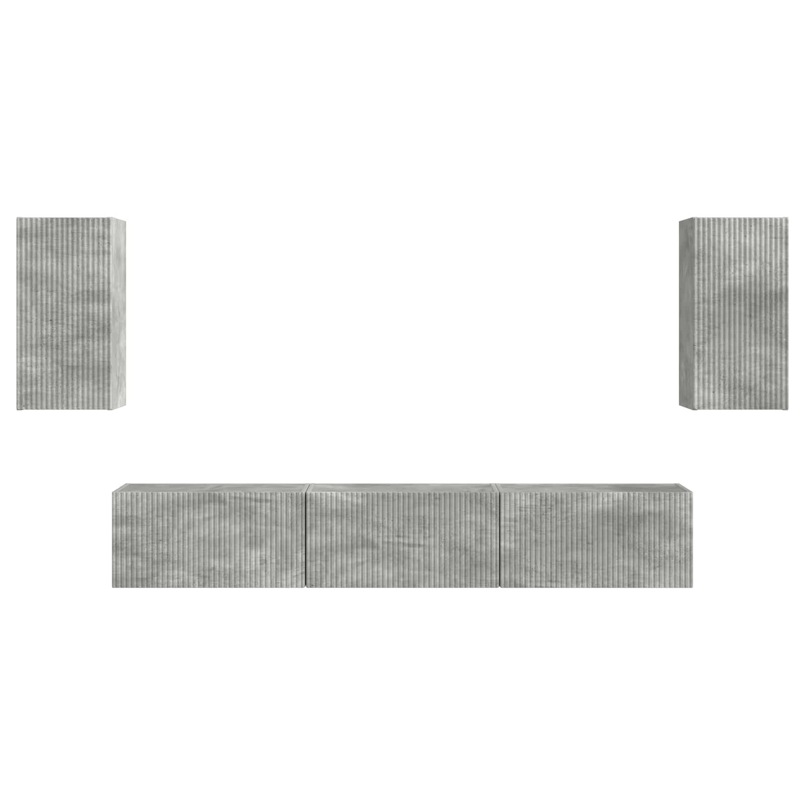 TV-Schrankset Wandmontiert 5 pcs Beton Grau Holzwerkstoff
