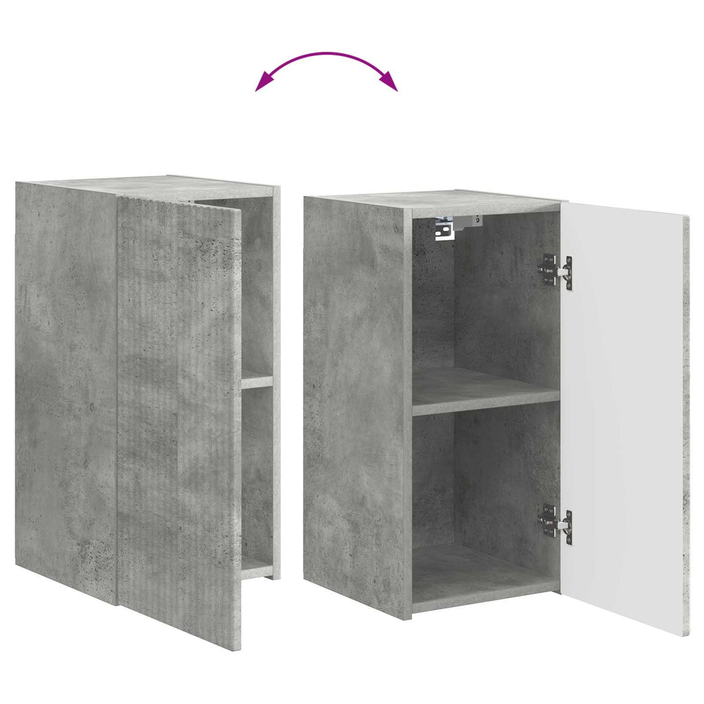 TV-Schrankset Wandmontiert 5 pcs Beton Grau Holzwerkstoff