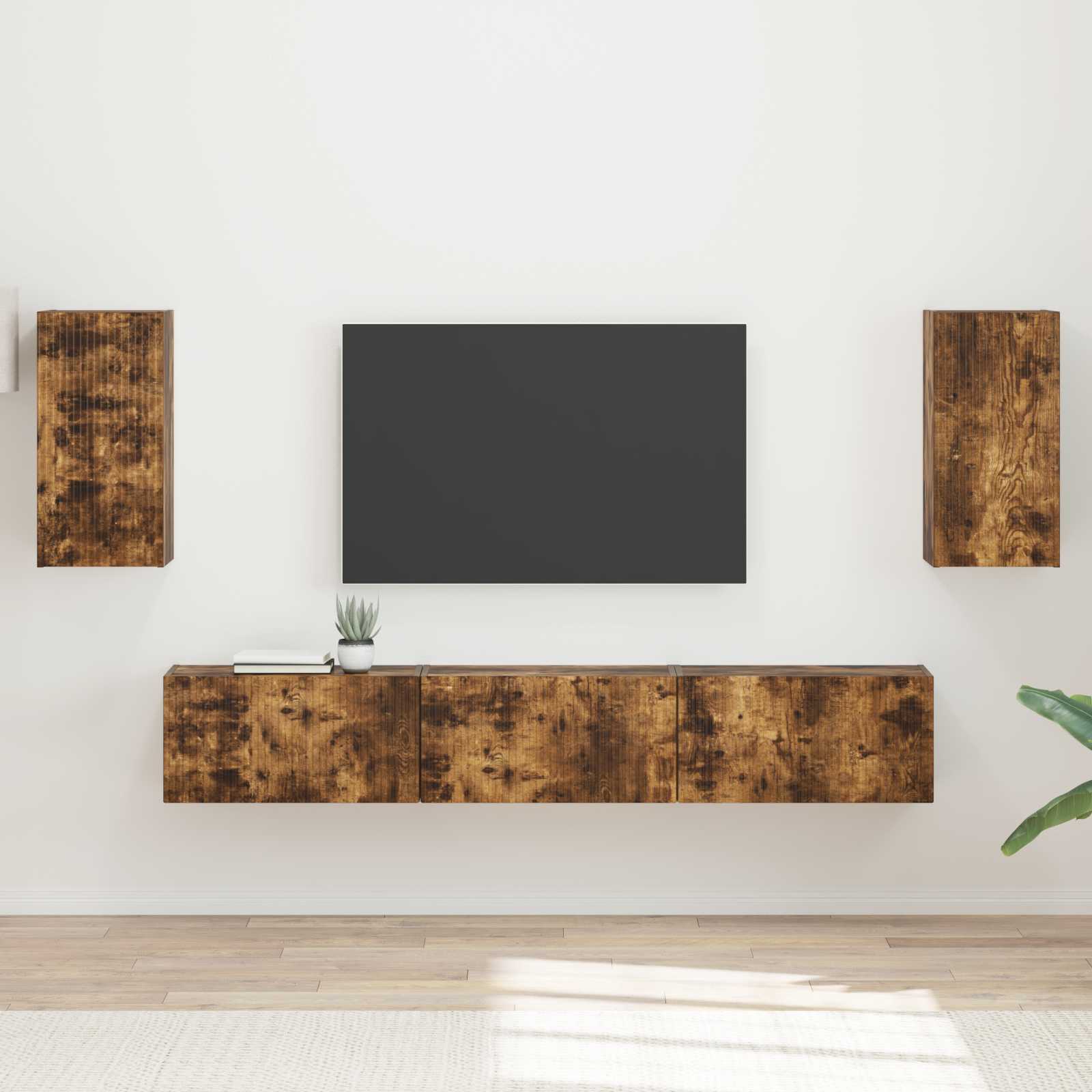 TV-Schrankset 5 pcs Geräucherte Eiche Holzwerkstoff