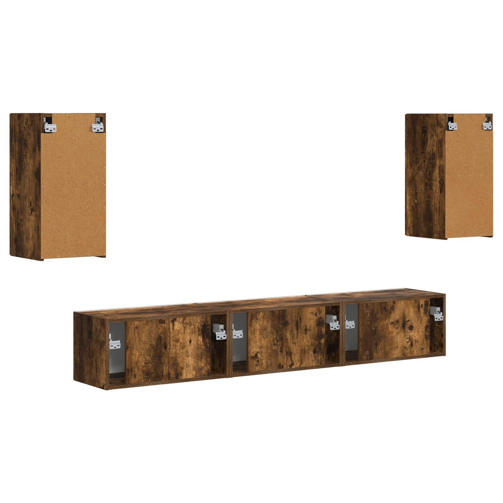 TV-Schrankset 5 pcs Geräucherte Eiche Holzwerkstoff
