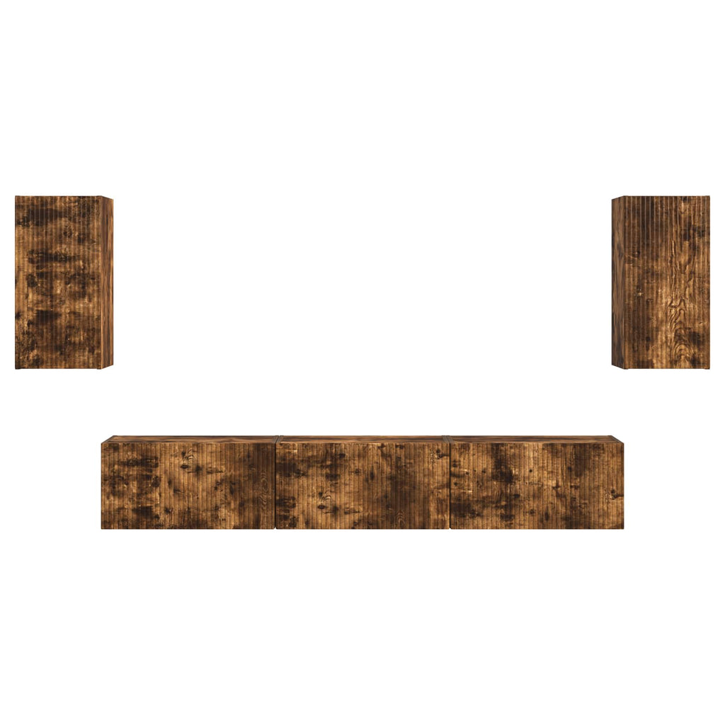 TV-Schrankset 5 pcs Geräucherte Eiche Holzwerkstoff