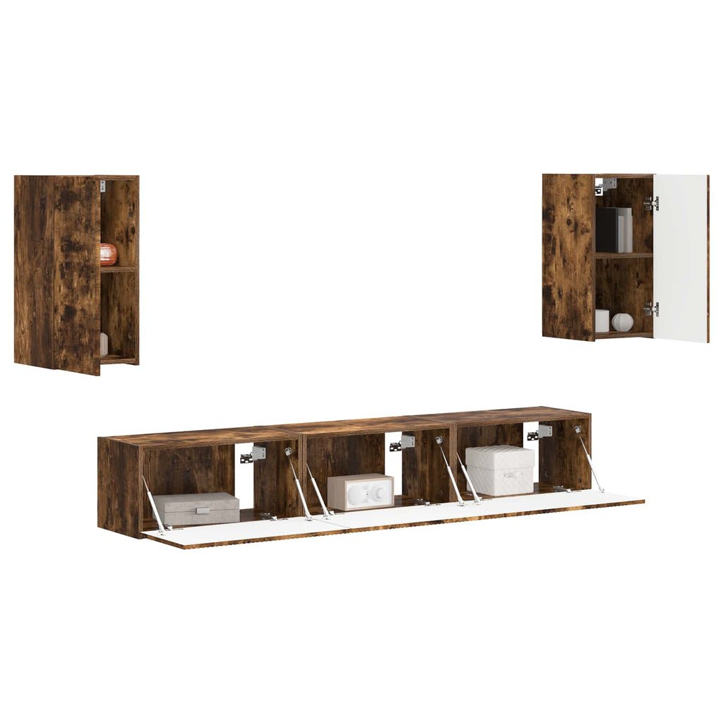 TV-Schrankset 5 pcs Geräucherte Eiche Holzwerkstoff
