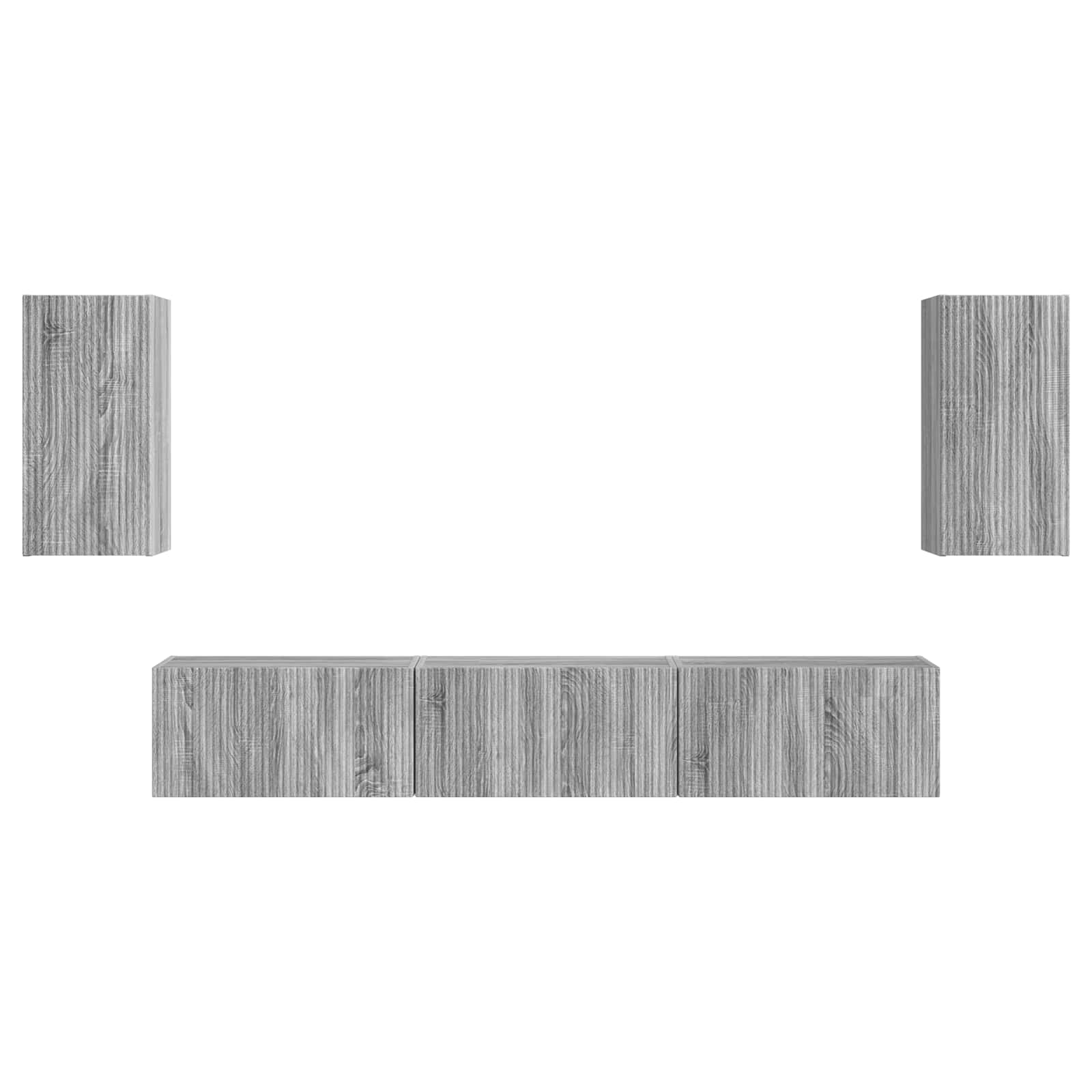 TV-Schrankset Wandmontiert 5 pcs Graues Sonoma Holzwerkstoff