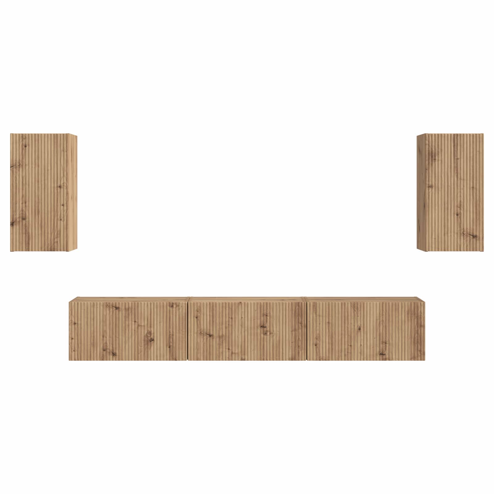TV-Schrankset Wandmontiert 5 pcs Artisan-Eiche Holzwerkstoff