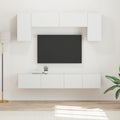TV-Schrankset Wandmontiert 4 pcs Weiß Holzwerkstoff