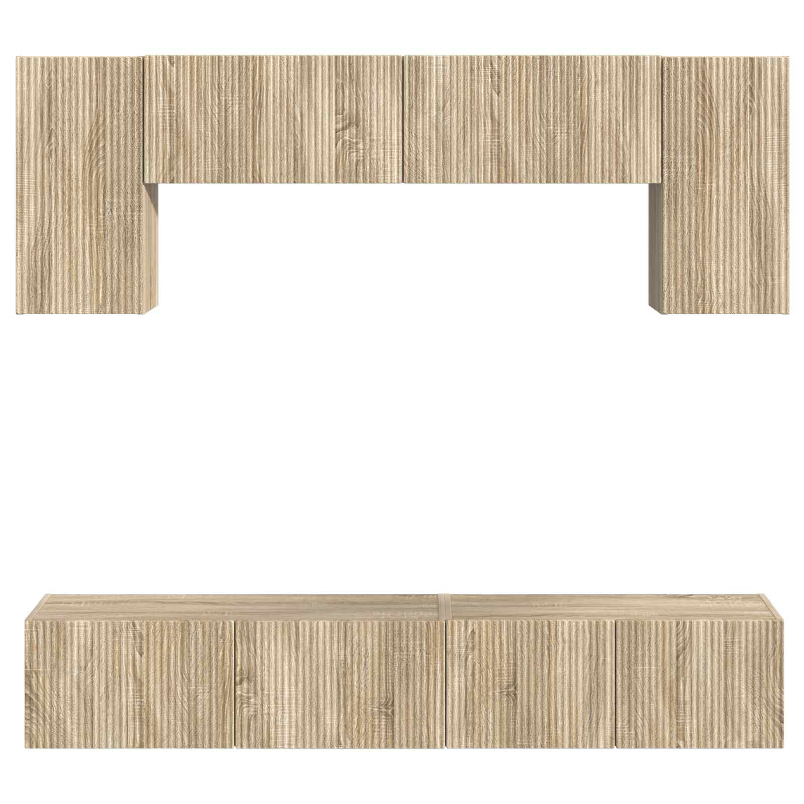 TV-Schrankset Wandmontiert 4 pcs Sonoma-Eiche Holzwerkstoff
