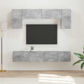 TV-Schrankset Wandmontiert 4 pcs Beton Grau Holzwerkstoff