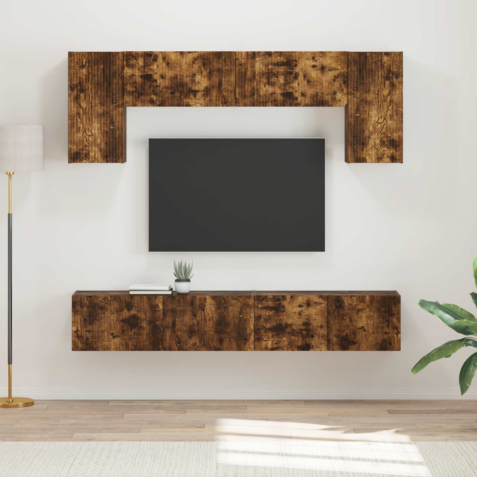 TV-Schrankset 4 pcs Geräucherte Eiche Holzwerkstoff