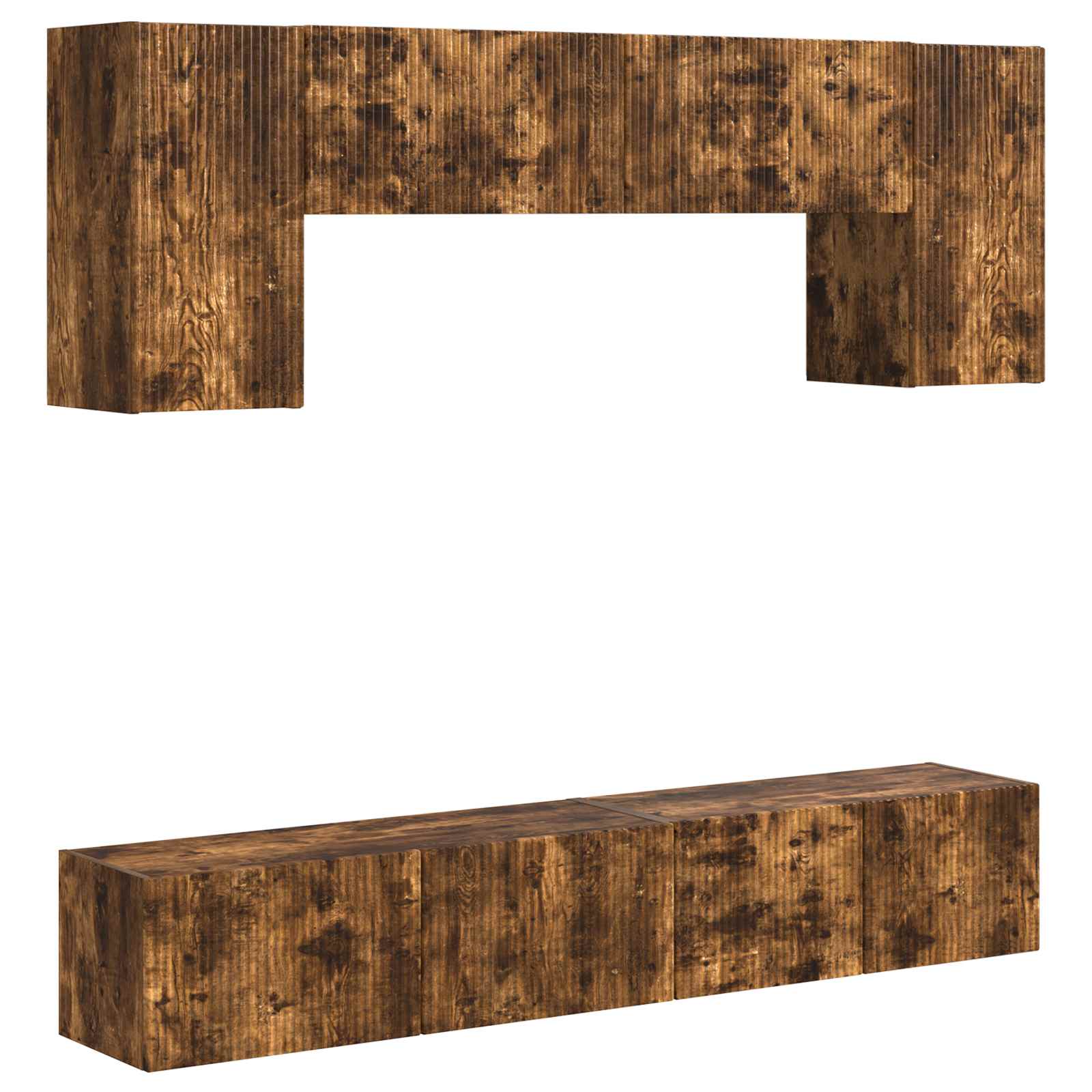 TV-Schrankset 4 pcs Geräucherte Eiche Holzwerkstoff