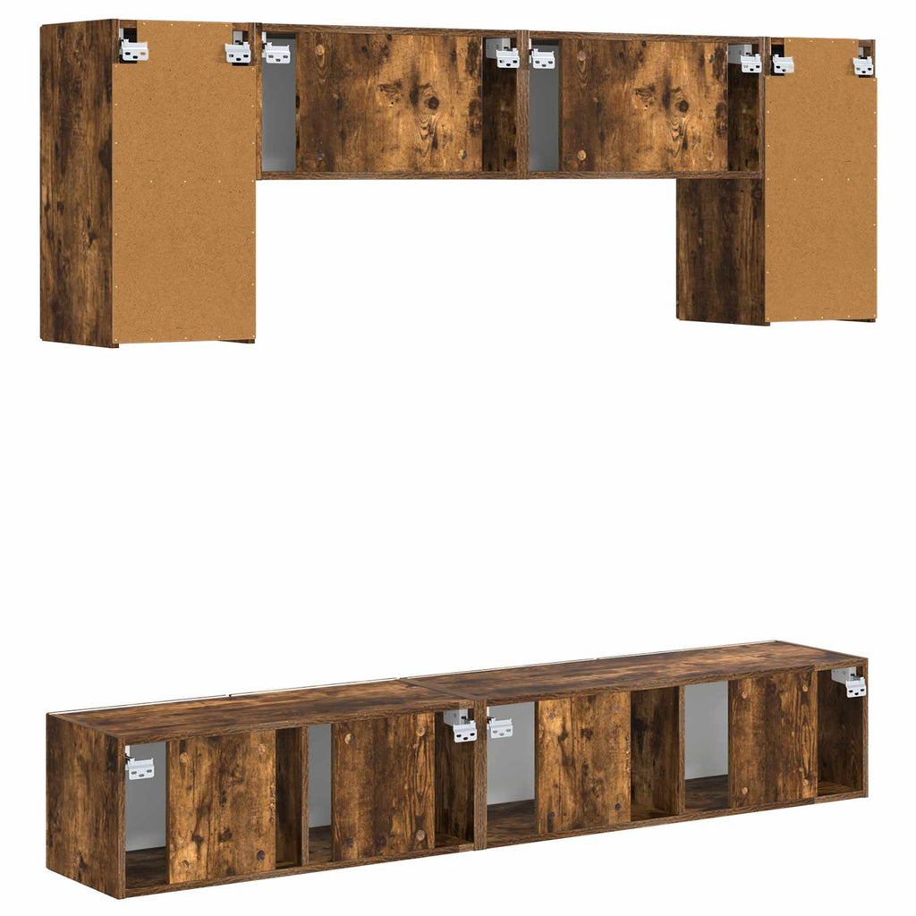 TV-Schrankset 4 pcs Geräucherte Eiche Holzwerkstoff