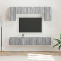 TV-Schrankset Wandmontiert 4 pcs Graues Sonoma Holzwerkstoff