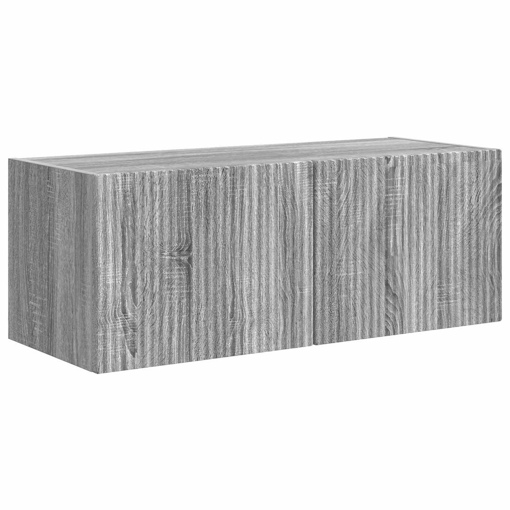 TV-Schrankset Wandmontiert 4 pcs Graues Sonoma Holzwerkstoff