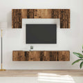 TV-Schrankset Wandmontiert 4 pcs Altholz Holzwerkstoff