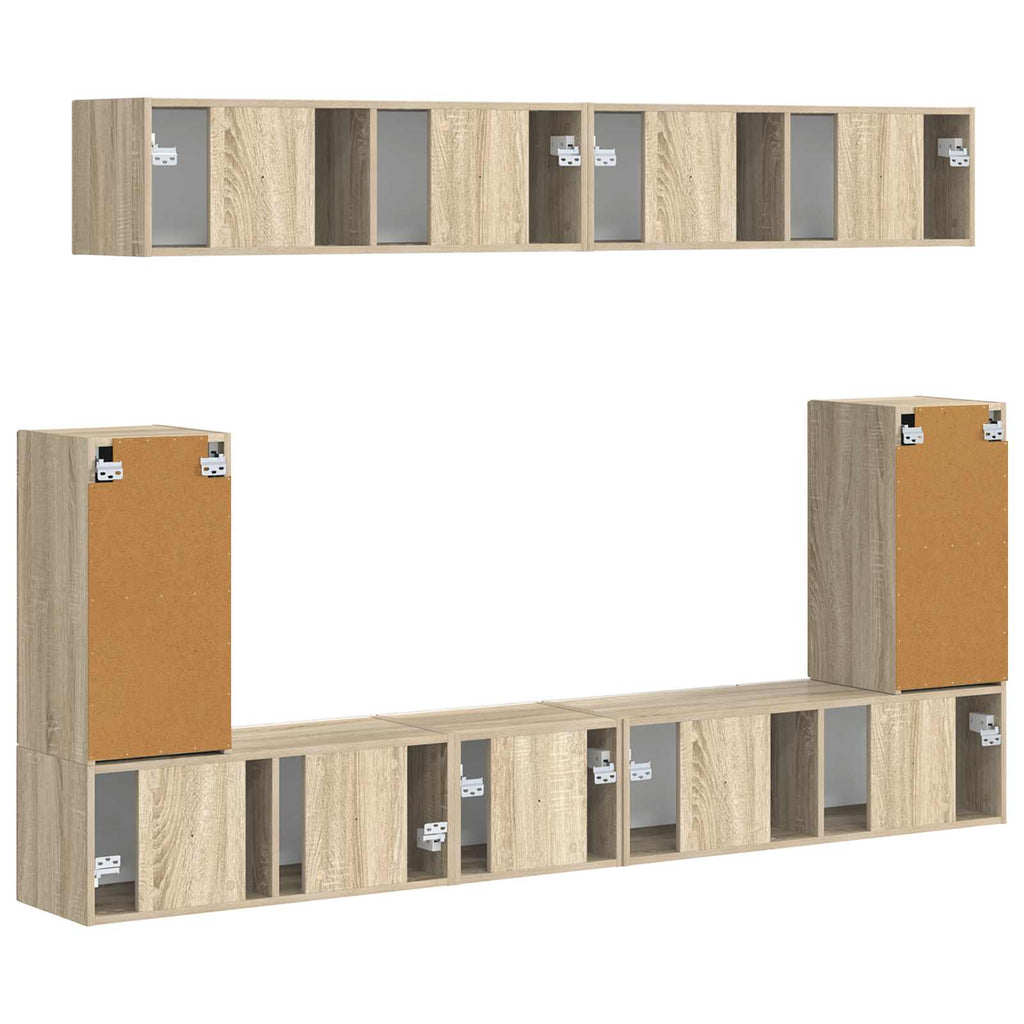 TV-Schrankset Wandmontiert 5 pcs Sonoma-Eiche Holzwerkstoff