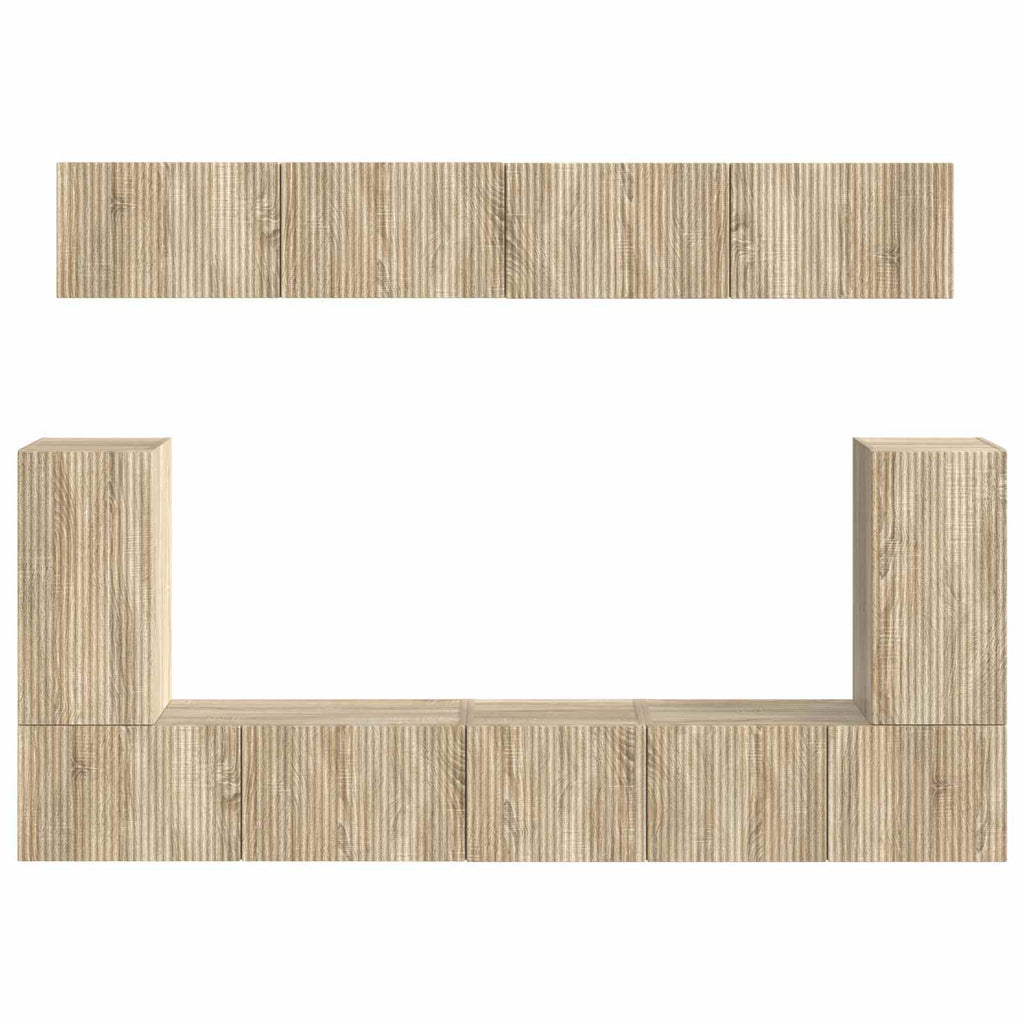 TV-Schrankset Wandmontiert 5 pcs Sonoma-Eiche Holzwerkstoff