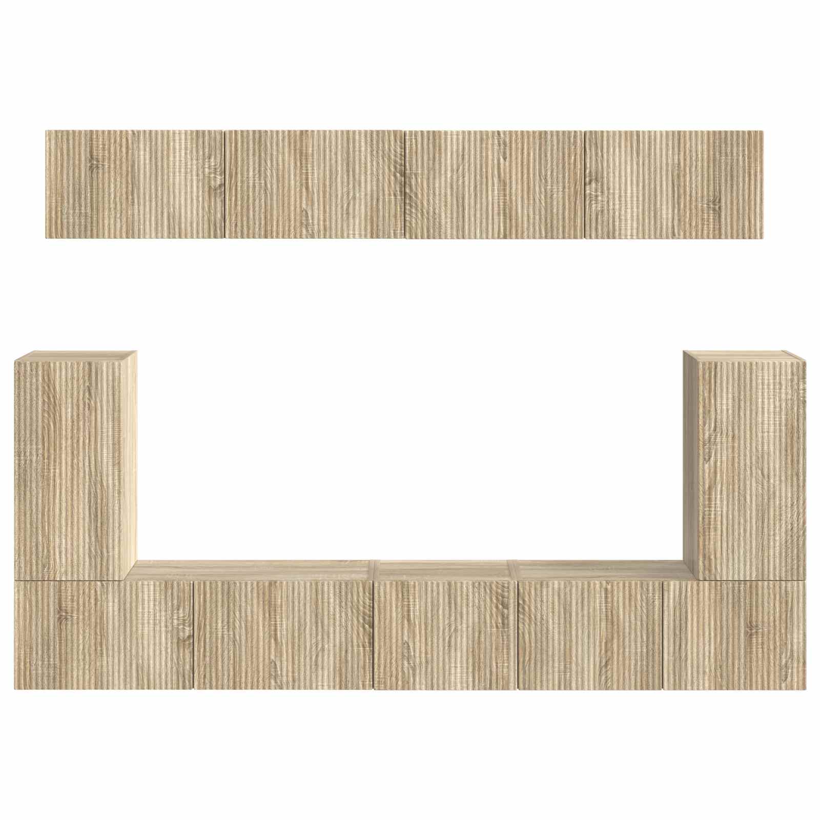 TV-Schrankset Wandmontiert 5 pcs Sonoma-Eiche Holzwerkstoff