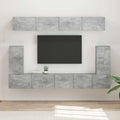 TV-Schrankset Wandmontiert 5 pcs Beton Grau Holzwerkstoff