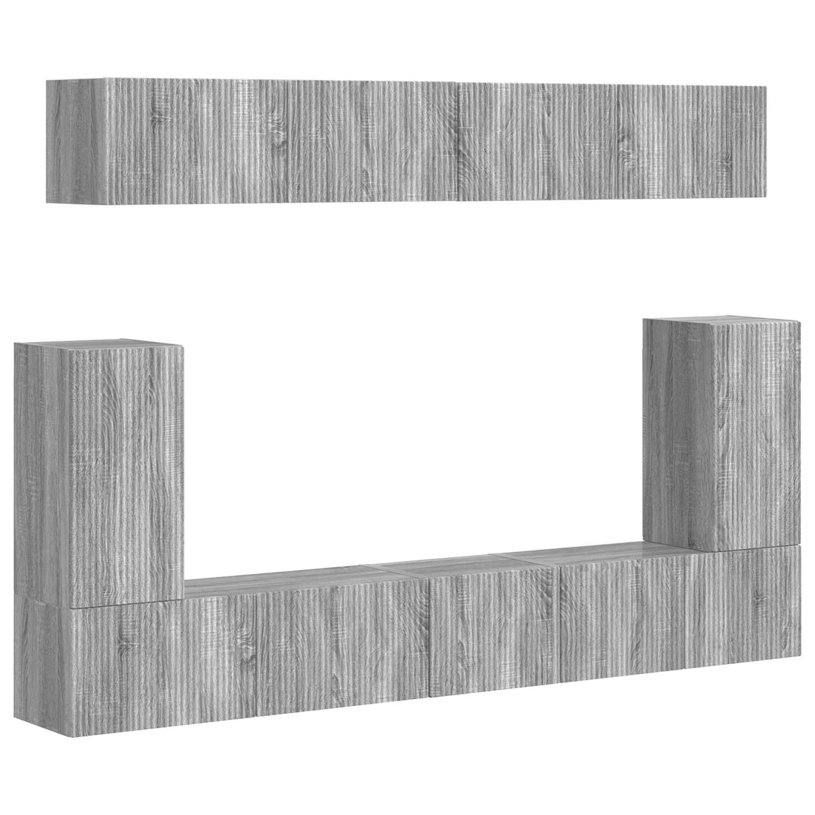TV-Schrankset Wandmontiert 5 pcs Graues Sonoma Holzwerkstoff