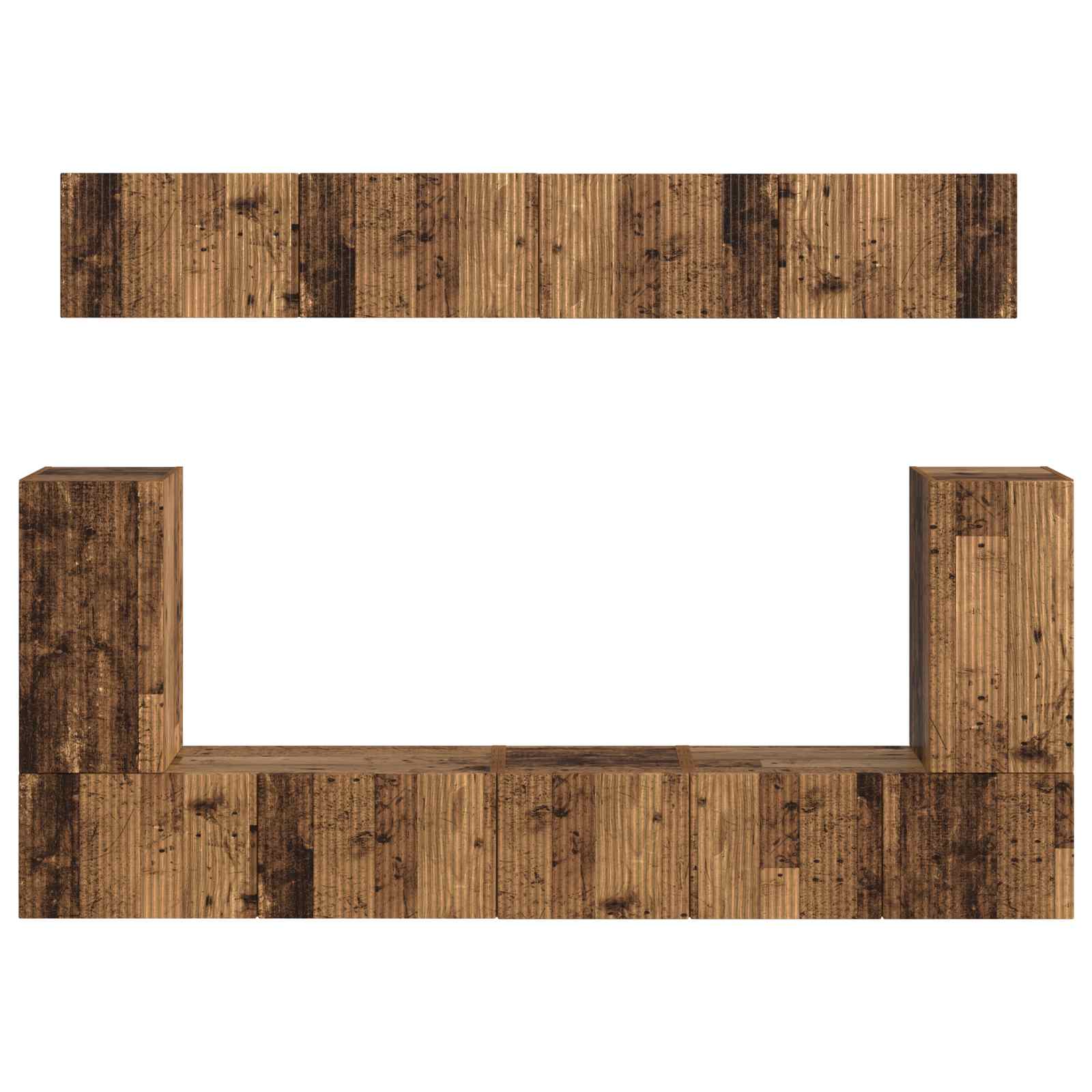 TV-Schrankset Wandmontiert 5 pcs Altholz Holzwerkstoff