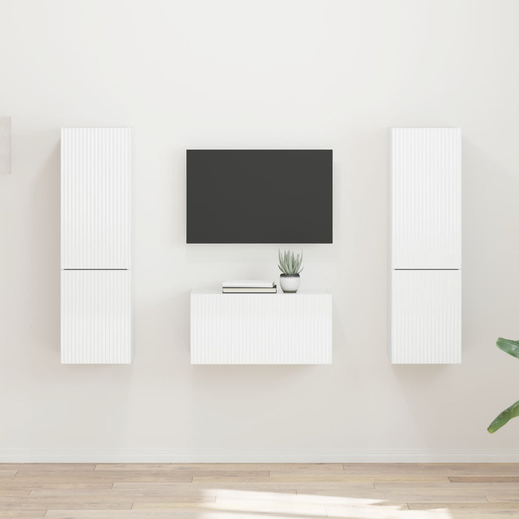 TV-Schrankset 5 pcs Hochglanz Weiß Holzwerkstoff