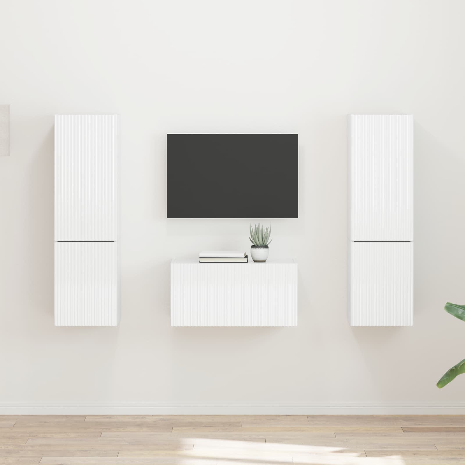 TV-Schrankset 5 pcs Hochglanz Weiß Holzwerkstoff