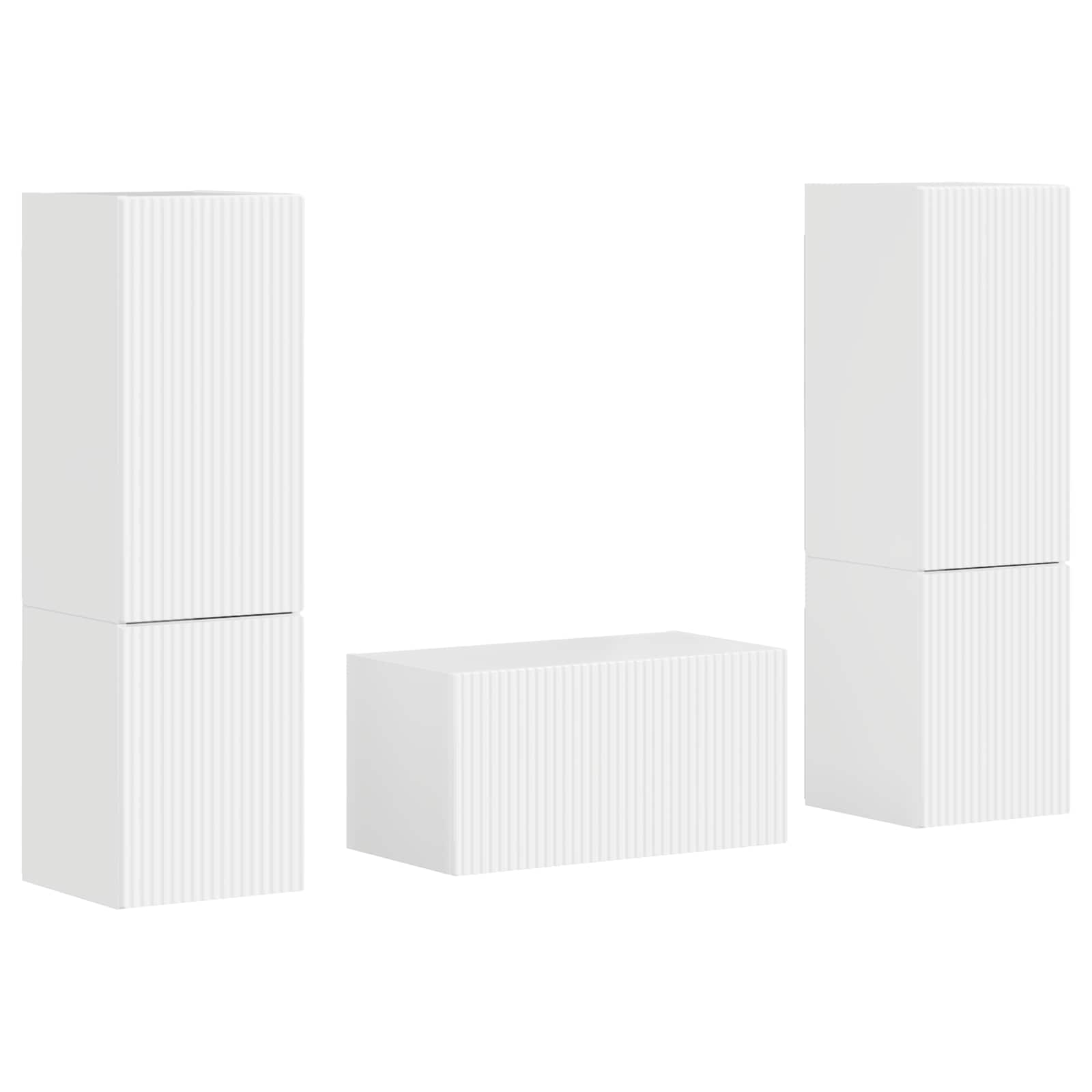 TV-Schrankset 5 pcs Hochglanz Weiß Holzwerkstoff