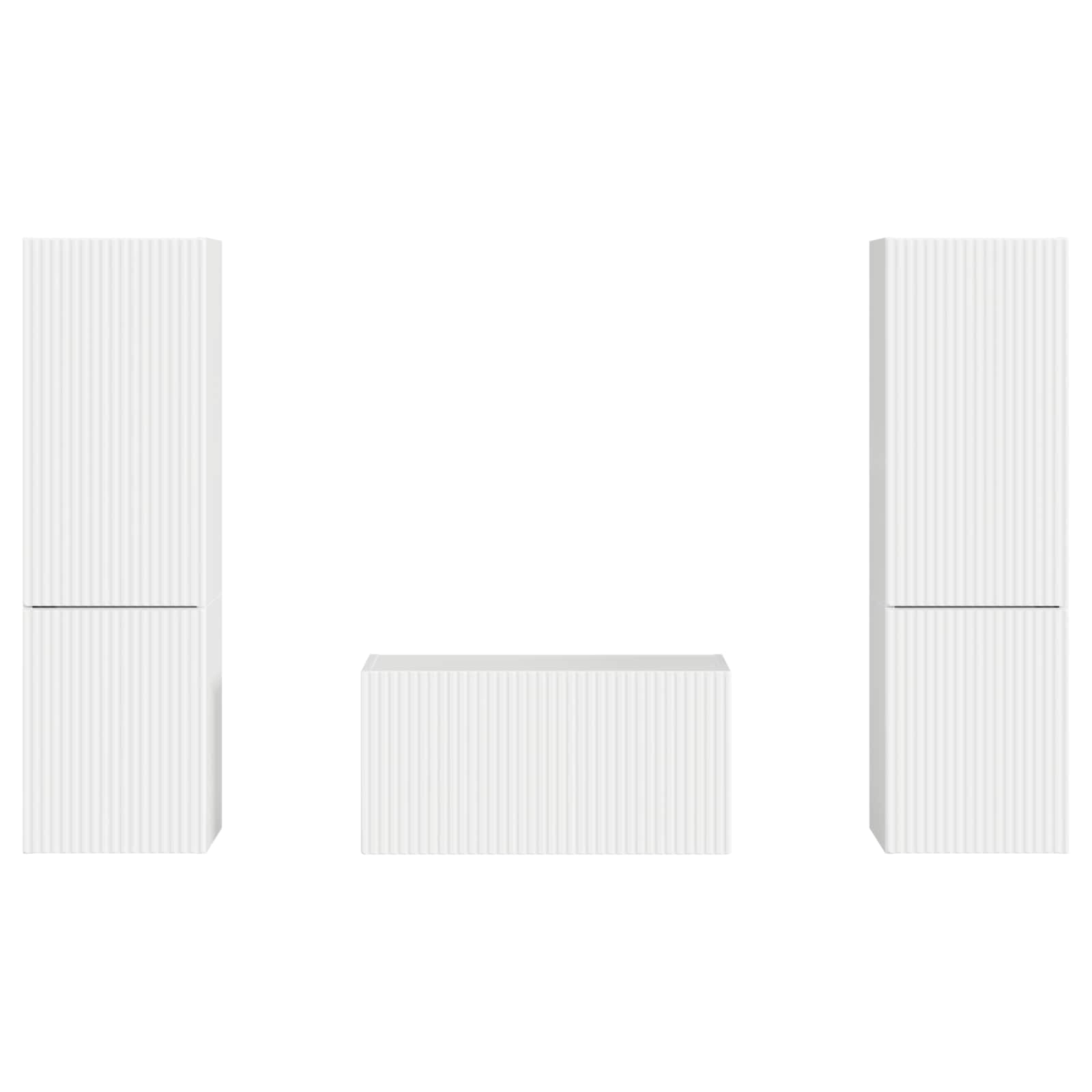 TV-Schrankset 5 pcs Hochglanz Weiß Holzwerkstoff