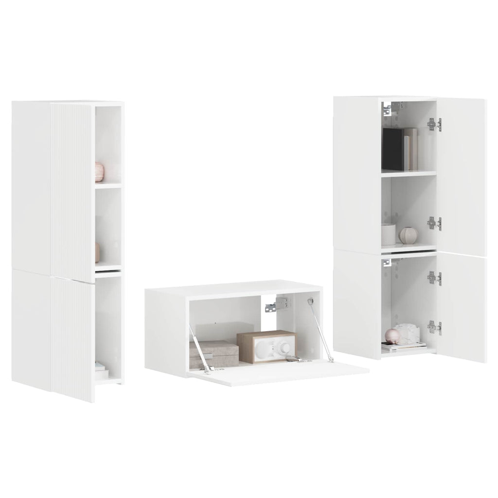 TV-Schrankset 5 pcs Hochglanz Weiß Holzwerkstoff