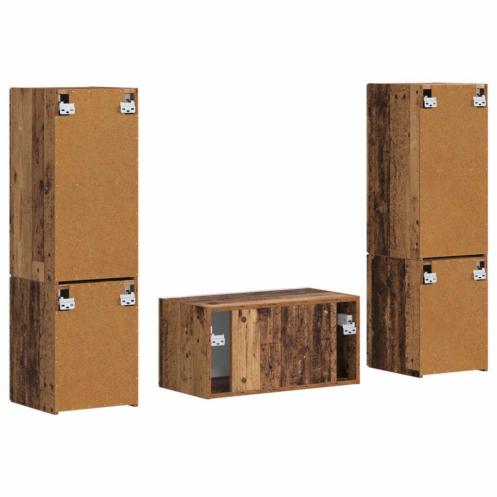 TV-Schrankset 5 pcs Altholz Holzwerkstoff