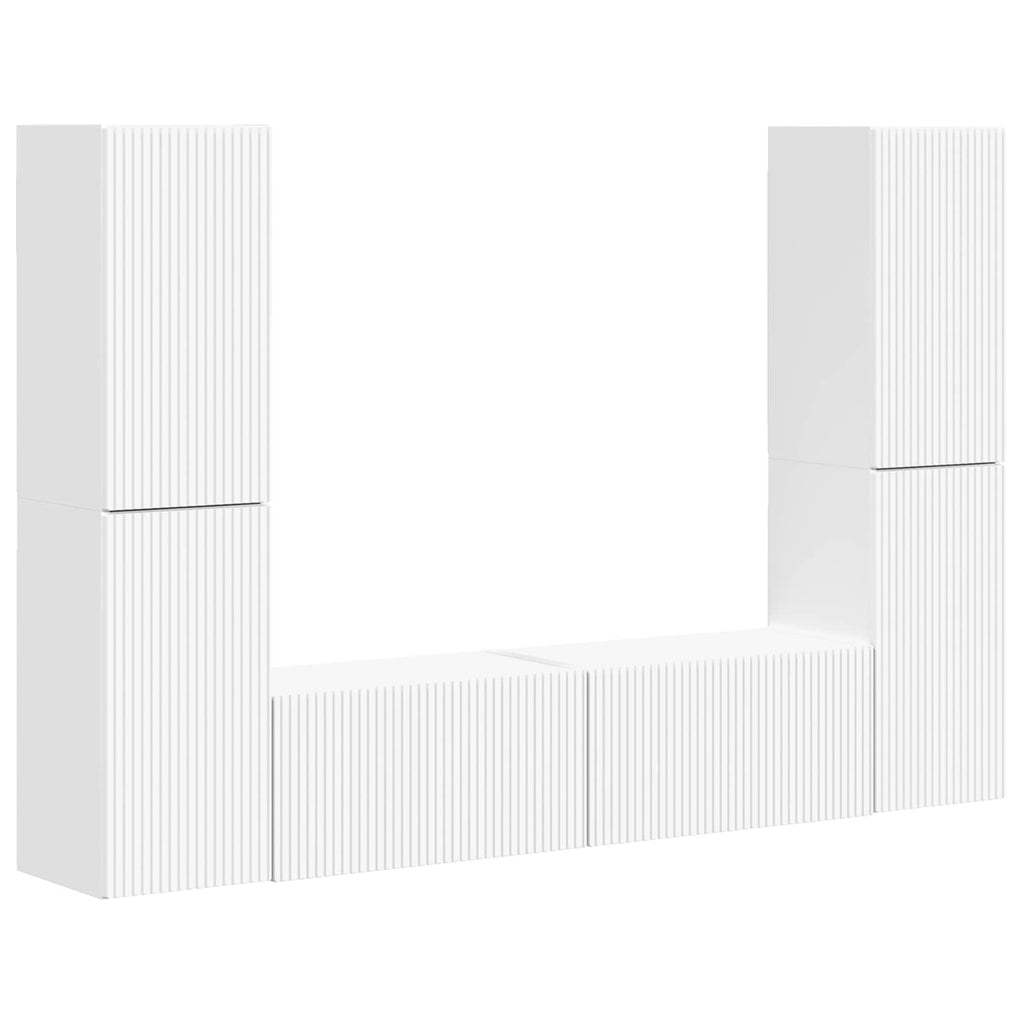 TV-Schrankset 6 pcs Weiß Holzwerkstoff