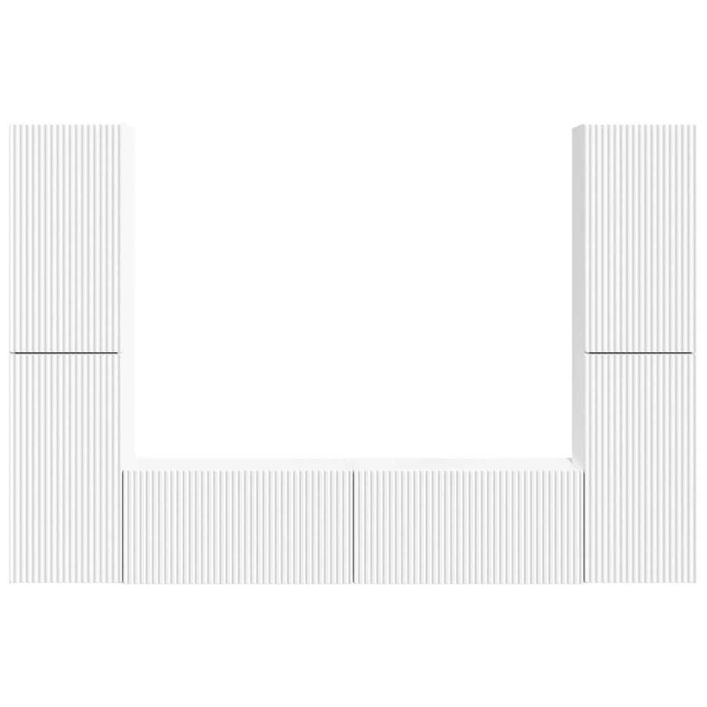 TV-Schrankset 6 pcs Weiß Holzwerkstoff
