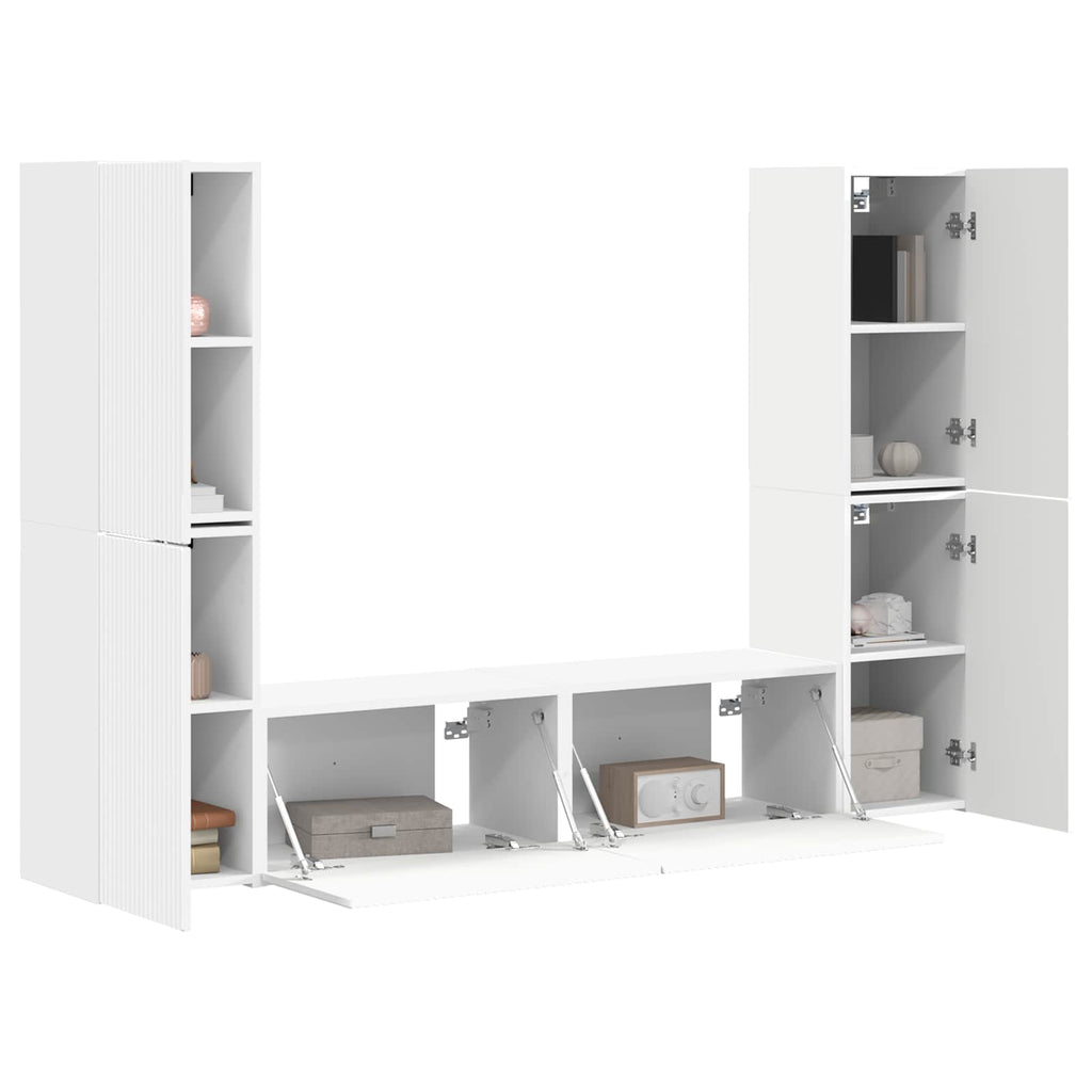 TV-Schrankset 6 pcs Weiß Holzwerkstoff
