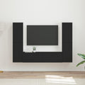 TV-Schrankset 6 pcs Schwarz Holzwerkstoff