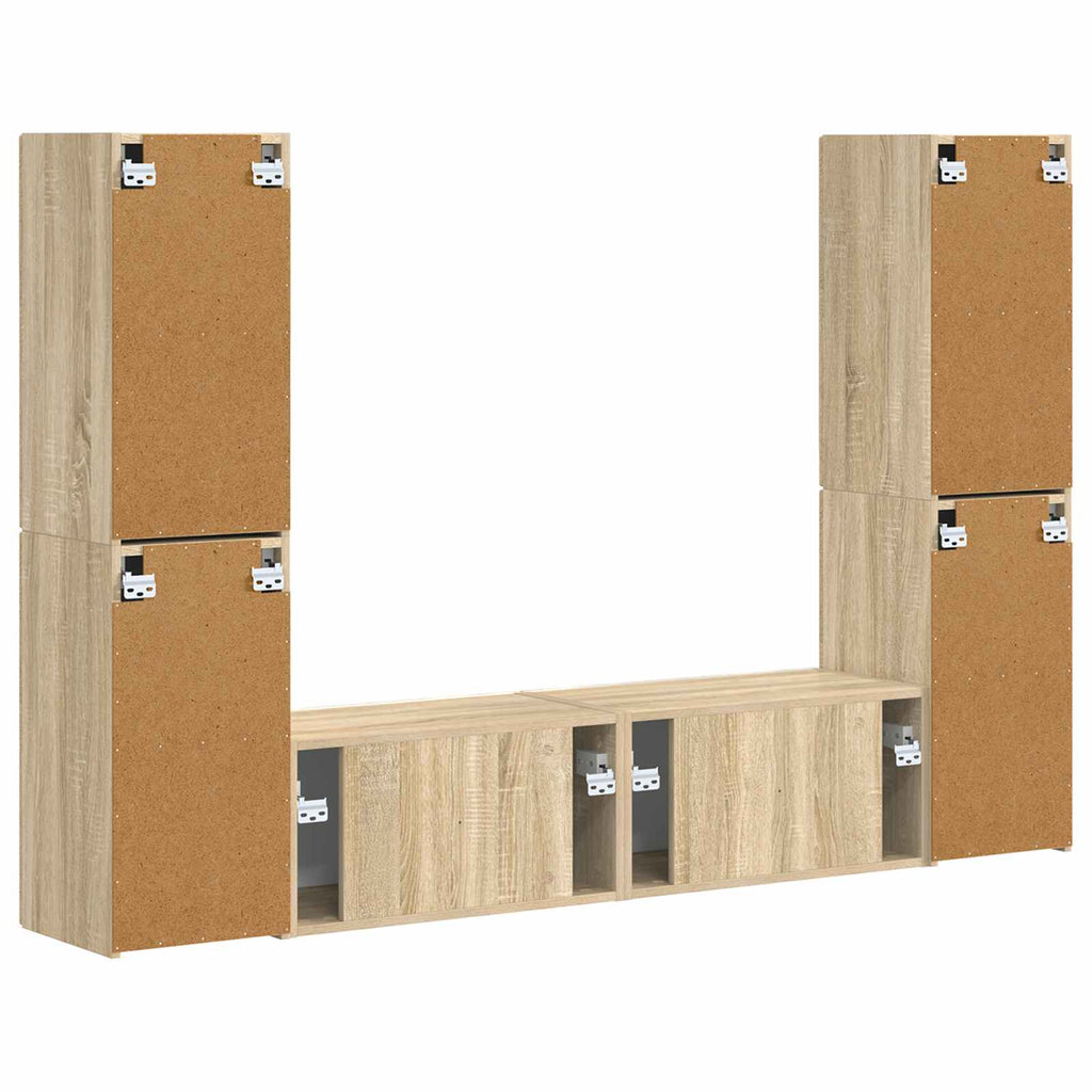 TV-Schrankset 6 pcs Sonoma-Eiche Holzwerkstoff
