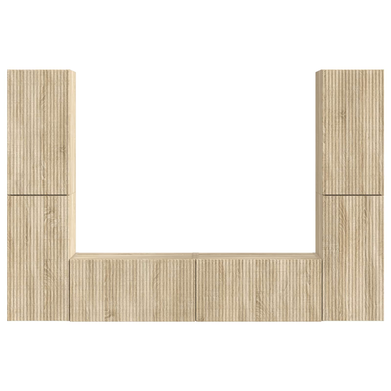 TV-Schrankset 6 pcs Sonoma-Eiche Holzwerkstoff