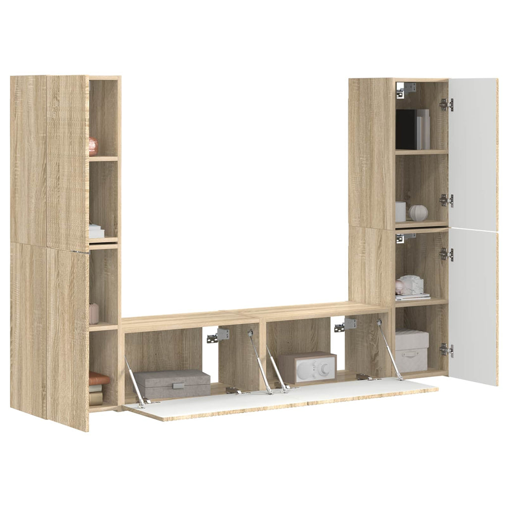 TV-Schrankset 6 pcs Sonoma-Eiche Holzwerkstoff