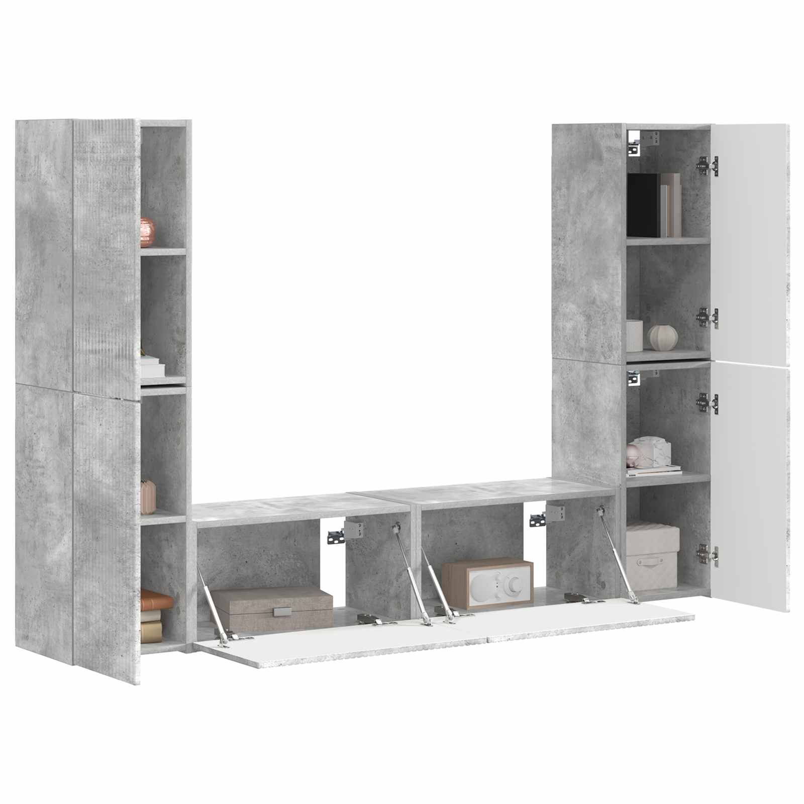 TV-Schrankset 6 pcs Beton Grau Holzwerkstoff