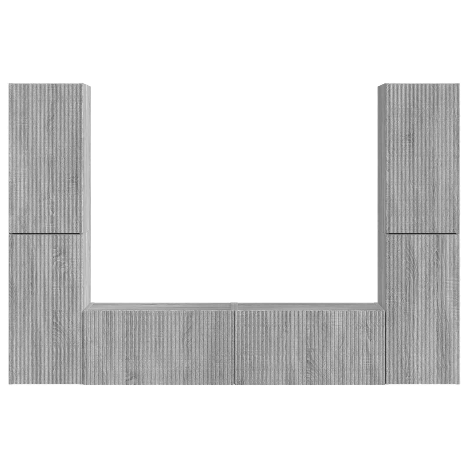 TV-Schrankset 6 pcs Graues Sonoma Holzwerkstoff