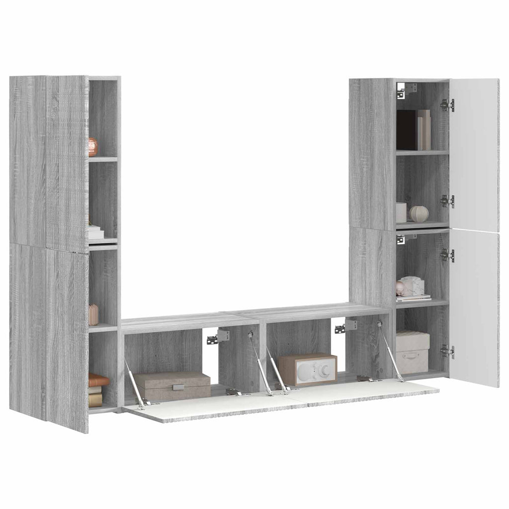 TV-Schrankset 6 pcs Graues Sonoma Holzwerkstoff